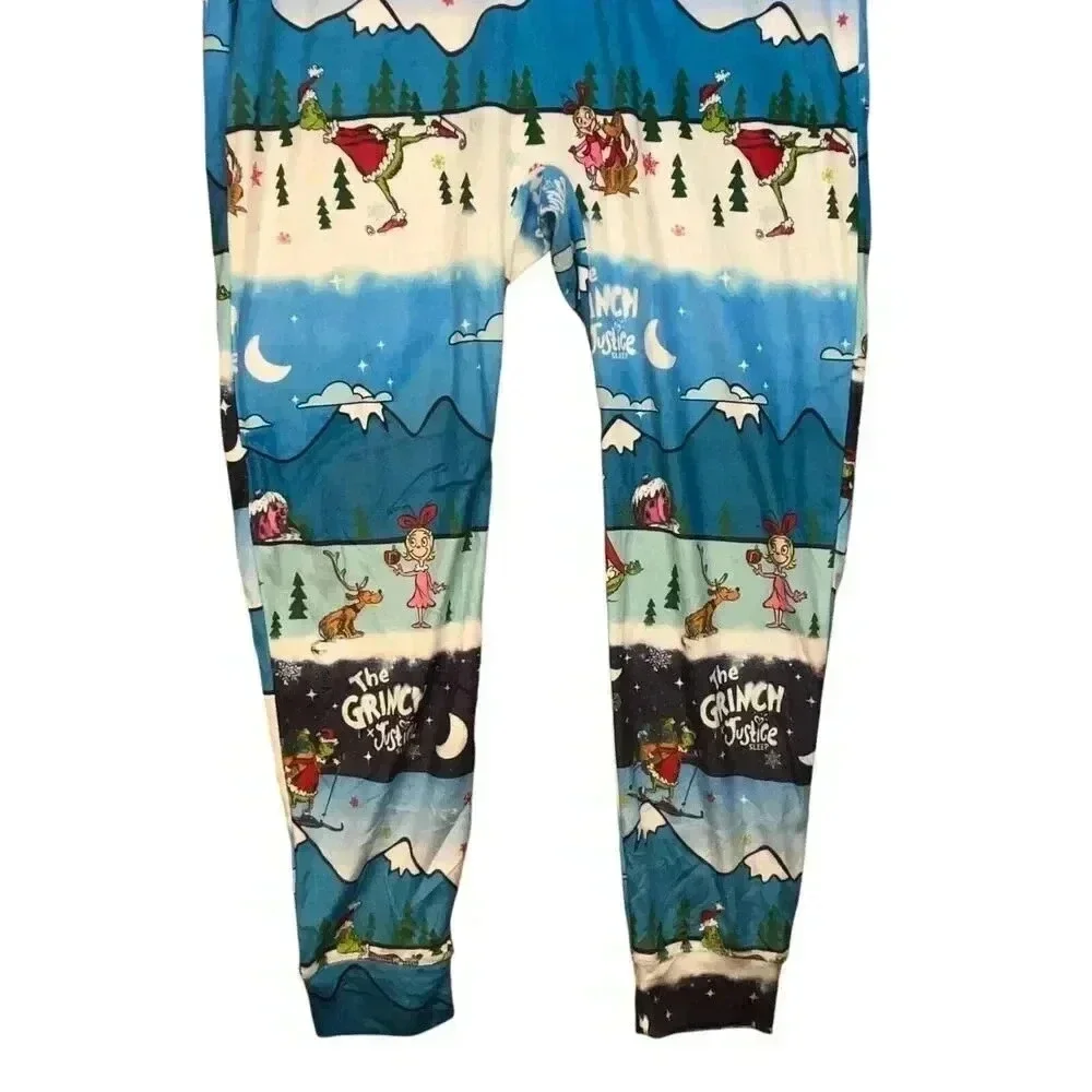 The Grinch Justice Sleep Girls NWT Multicolor‎ Polyester One Piece Sleepwear L